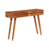 Table console Bois d'acacia avec tiroirs sculptés 118x30x80 cm