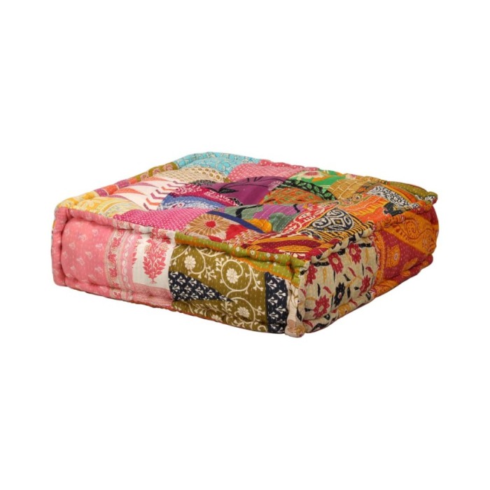 Pouf modulaire à 2 places Patchwork Tissu