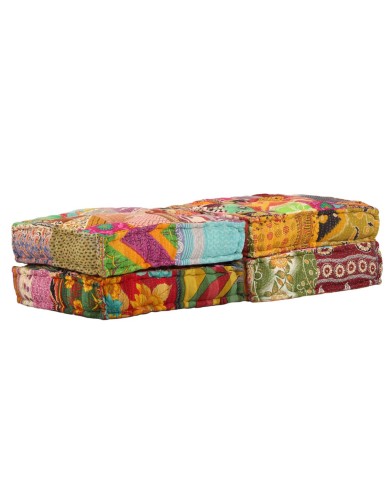 Pouf modulaire à 2 places Patchwork Tissu