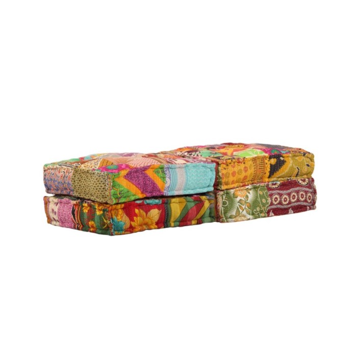 Pouf modulaire à 2 places Patchwork Tissu
