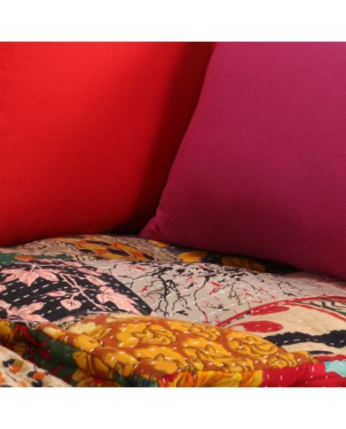 Pouf modulaire à 2 places Patchwork Tissu