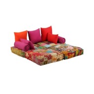 Pouf modulaire à 2 places Patchwork Tissu