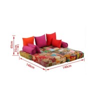 Pouf modulaire à 2 places Patchwork Tissu