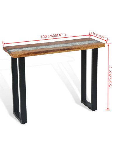 Table console Teck 100 x 35 x 75 cm