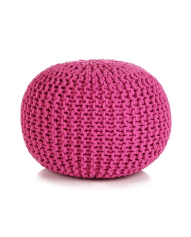 Pouf tricoté à la main Coton 50 x 35 cm Rose