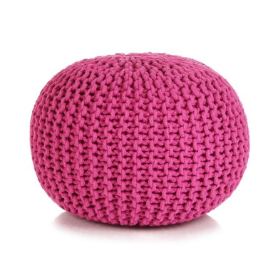 Pouf tricoté à la main Coton 50 x 35 cm Rose