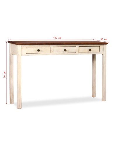 Table console Bois de manguier Sesham massif 120x30x76 cm