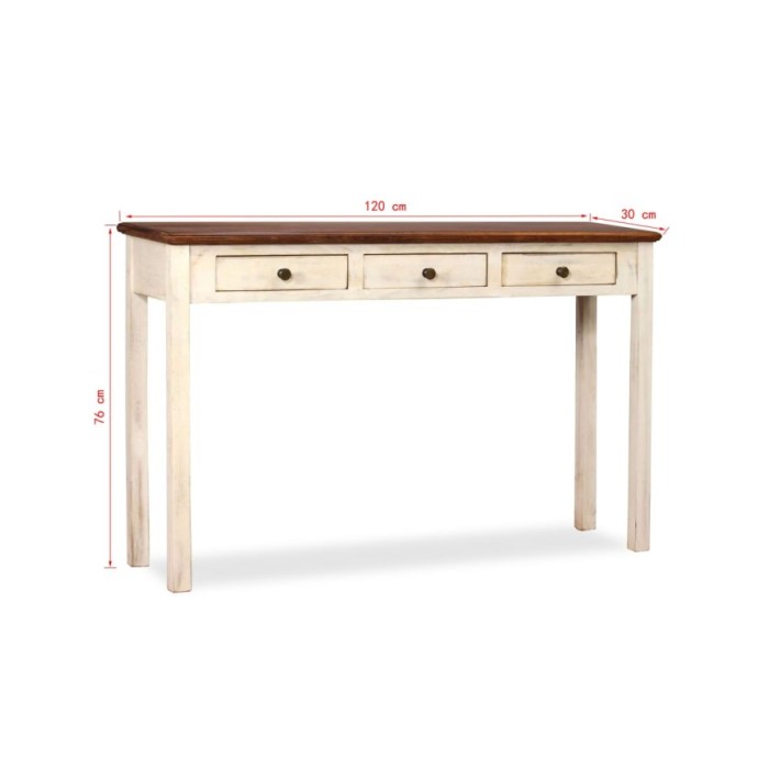 Table console Bois de manguier Sesham massif 120x30x76 cm