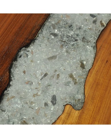 Table basse Bois de récupération massif Forme de baril Noir