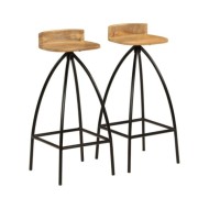 Chaises de bar 2 pcs Bois de manguier solide