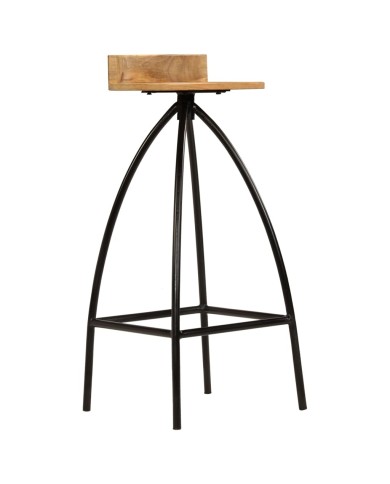 Chaises de bar 2 pcs Bois de manguier solide