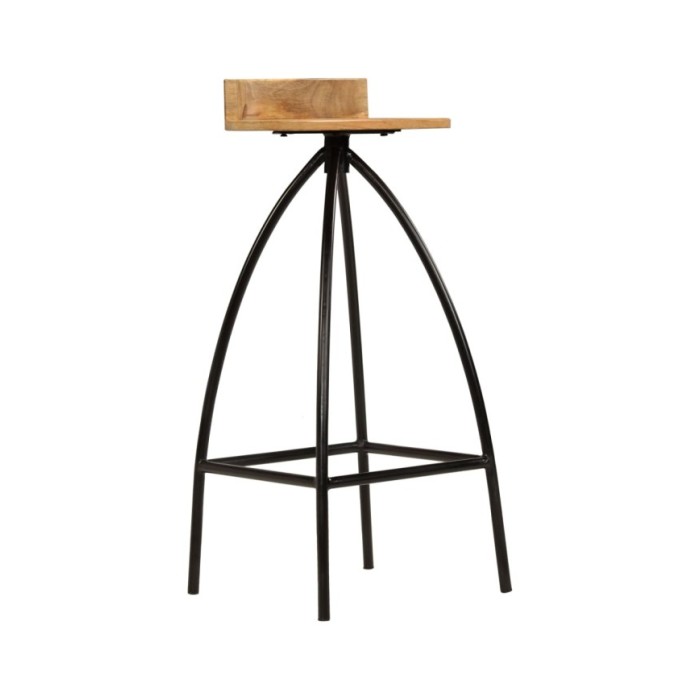 Chaises de bar 2 pcs Bois de manguier solide