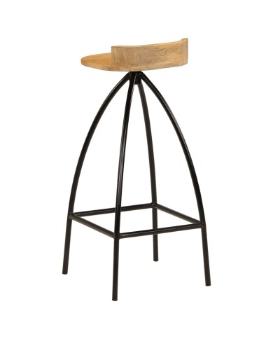 Chaises de bar 2 pcs Bois de manguier solide