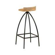 Chaises de bar 2 pcs Bois de manguier solide