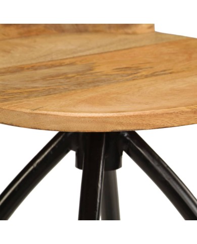 Chaises de bar 2 pcs Bois de manguier solide