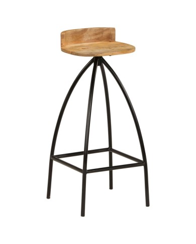 Chaises de bar 2 pcs Bois de manguier solide