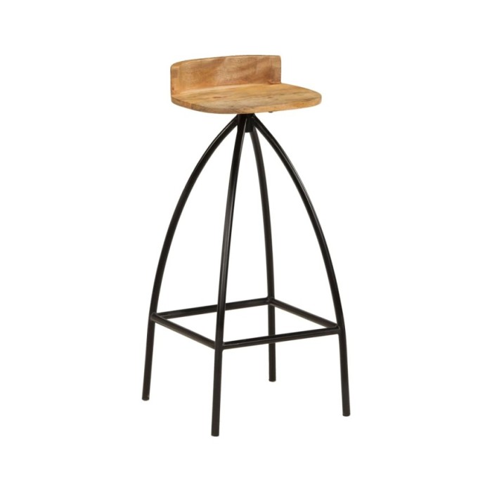 Chaises de bar 2 pcs Bois de manguier solide