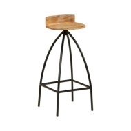 Chaises de bar 2 pcs Bois de manguier solide