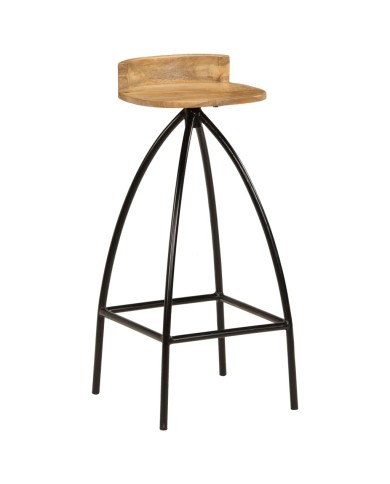 Chaises de bar 2 pcs Bois de manguier solide