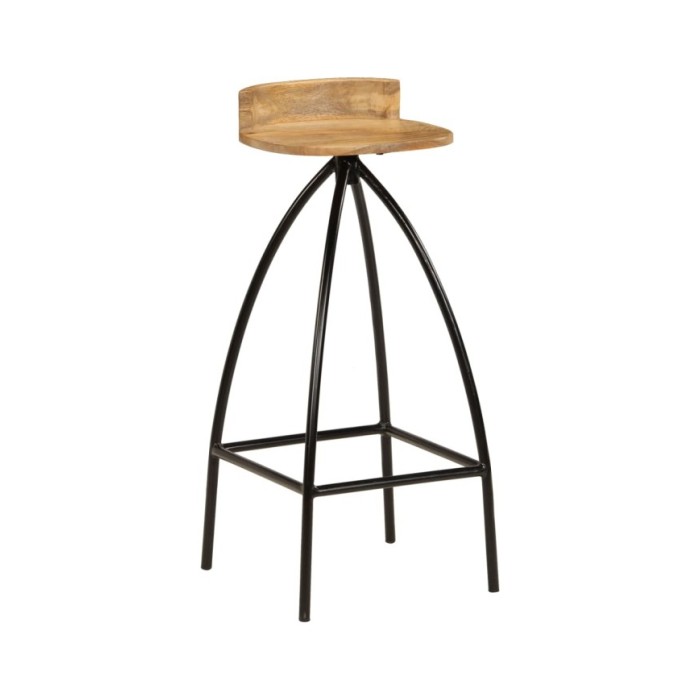 Chaises de bar 2 pcs Bois de manguier solide