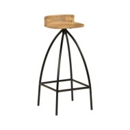 Chaises de bar 2 pcs Bois de manguier solide
