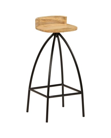Chaises de bar 2 pcs Bois de manguier solide