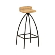 Chaises de bar 2 pcs Bois de manguier solide