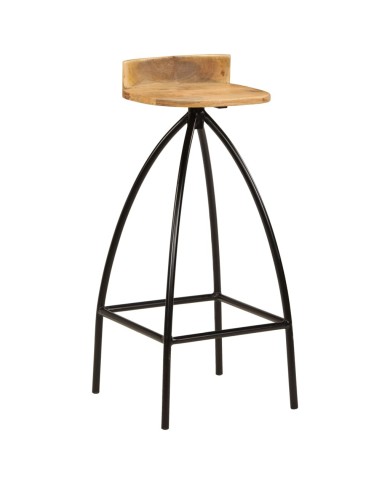 Chaises de bar 2 pcs Bois de manguier solide