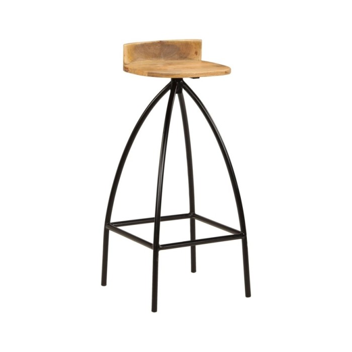 Chaises de bar 2 pcs Bois de manguier solide