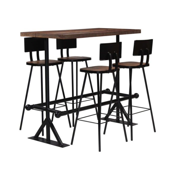 Mobilier de bar 5 pcs Bois de récupération massif