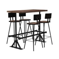 Mobilier de bar 5 pcs Bois de récupération massif