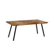 Table de salle à manger Teck recyclé et acier 180 x 90 x 76 cm