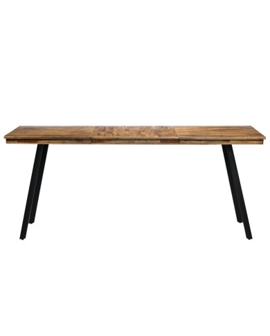 Table de salle à manger Teck recyclé et acier 180 x 90 x 76 cm