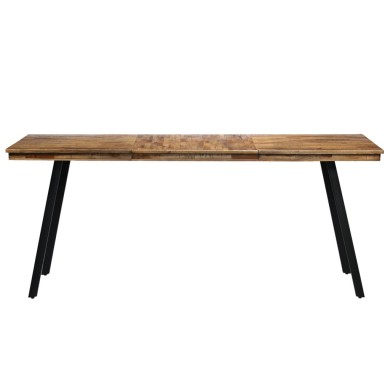 Table de salle à manger Teck recyclé et acier 180 x 90 x 76 cm