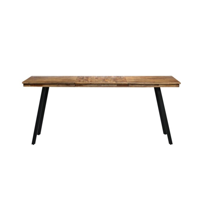 Table de salle à manger Teck recyclé et acier 180 x 90 x 76 cm