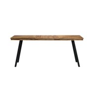 Table de salle à manger Teck recyclé et acier 180 x 90 x 76 cm