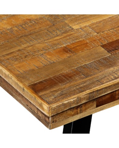 Table de salle à manger Teck recyclé et acier 180 x 90 x 76 cm