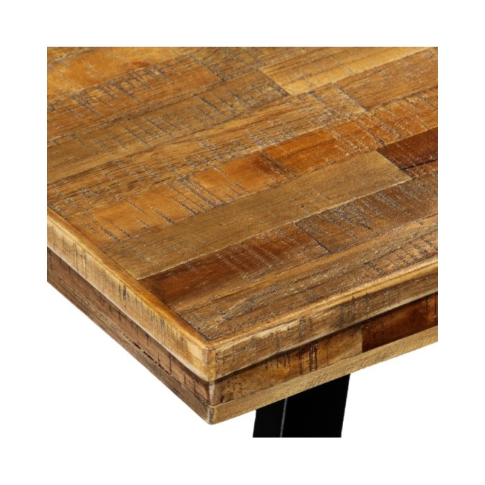 Table de salle à manger Teck recyclé et acier 180 x 90 x 76 cm