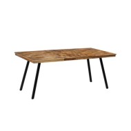 Table de salle à manger Teck recyclé et acier 180 x 90 x 76 cm