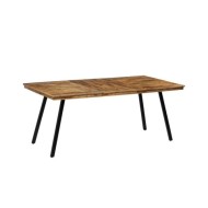 Table de salle à manger Teck recyclé et acier 180 x 90 x 76 cm