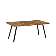 Table de salle à manger Teck recyclé et acier 180 x 90 x 76 cm