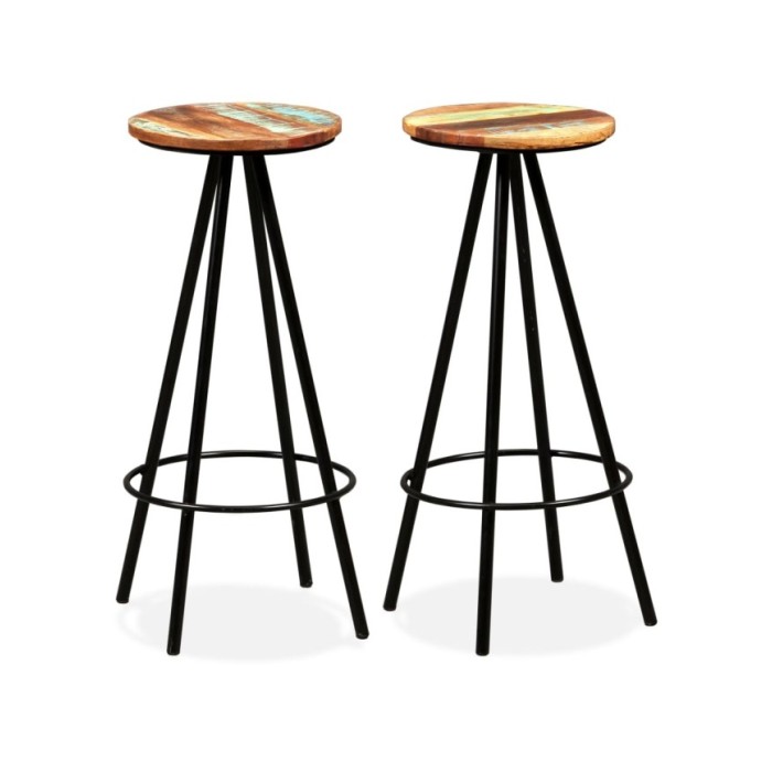 Tabourets de bar 2 pcs Bois massif de récupération