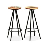 Tabourets de bar 2 pcs Bois massif de récupération