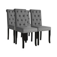 Chaises de salle à manger 4 pcs Gris foncé Tissu