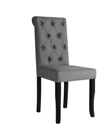 Chaises de salle à manger 4 pcs Gris foncé Tissu