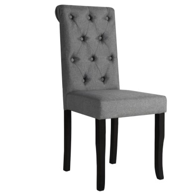 Chaises de salle à manger 4 pcs Gris foncé Tissu