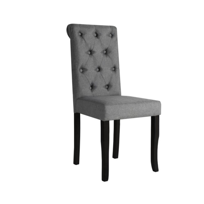 Chaises de salle à manger 4 pcs Gris foncé Tissu