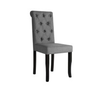 Chaises de salle à manger 4 pcs Gris foncé Tissu