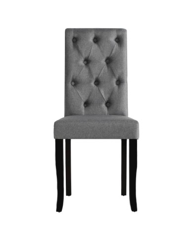 Chaises de salle à manger 4 pcs Gris foncé Tissu