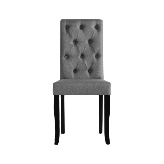 Chaises de salle à manger 4 pcs Gris foncé Tissu